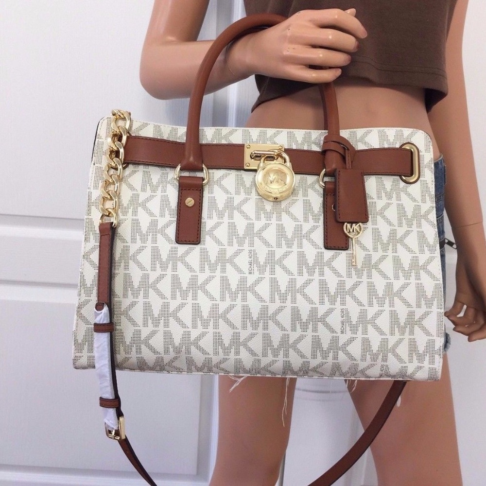 NWT MICHAEL KORS Hamilton Large North South Logo